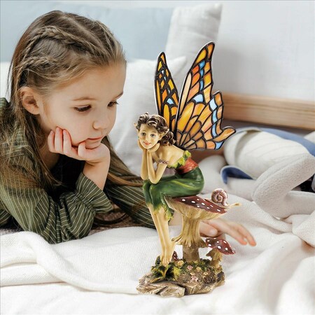 Design Toscano Pondering Pixie Stained Glass Sculpture KY7818